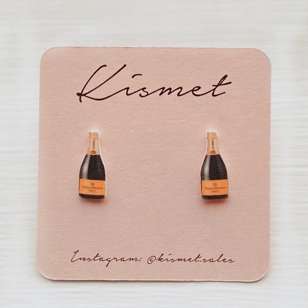 Mini Champagne Bottle Stud Earrings